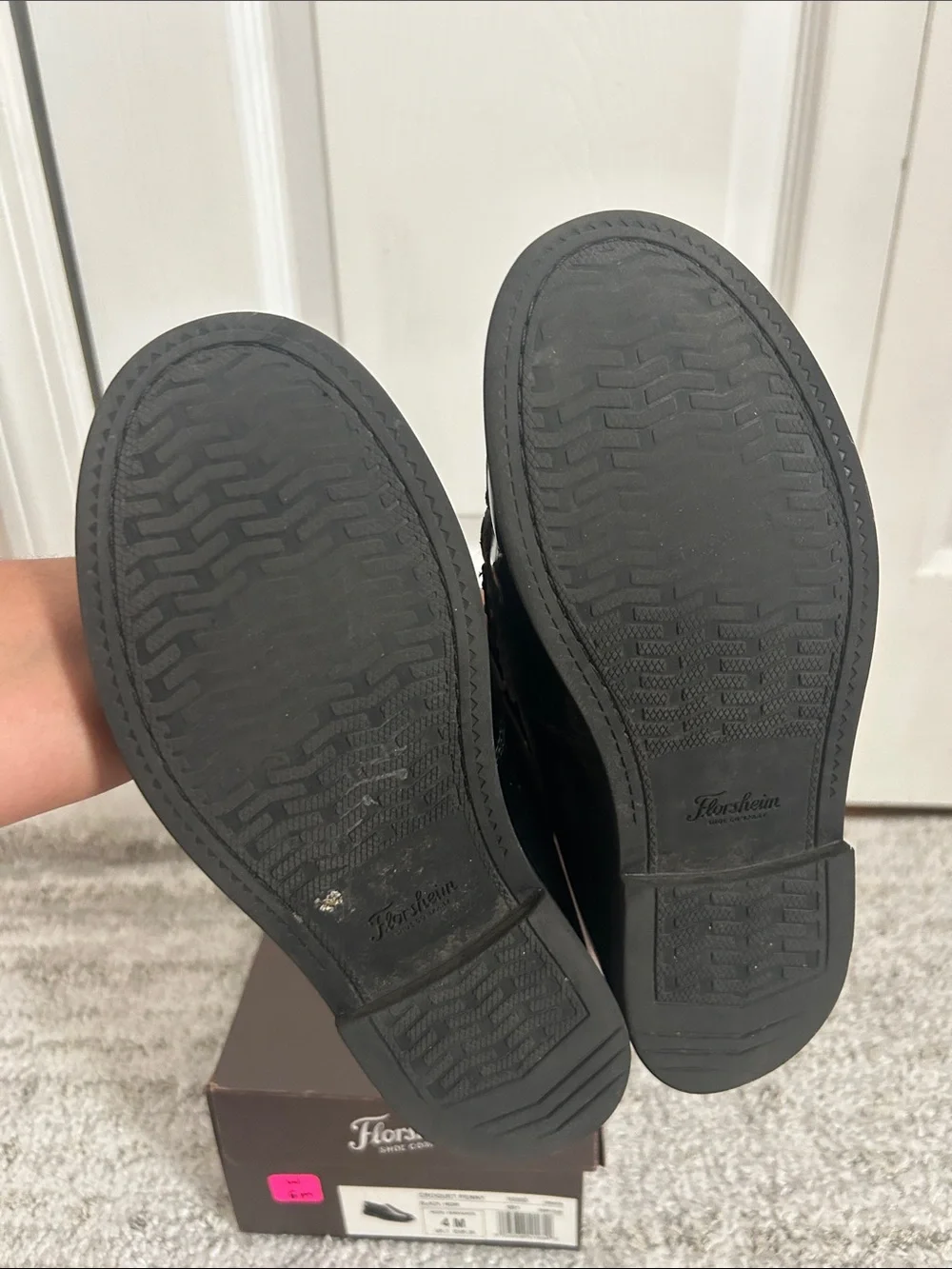 Florsheim Black Leather Croquet Penny Loafers
